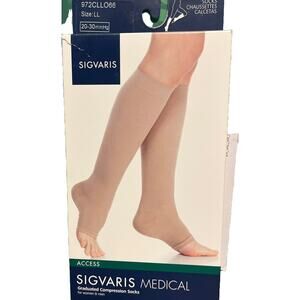 Sigvaris 972C DYNAVEN 20-30 mmHg Open Toe Calf High Unisex Compression Stockings